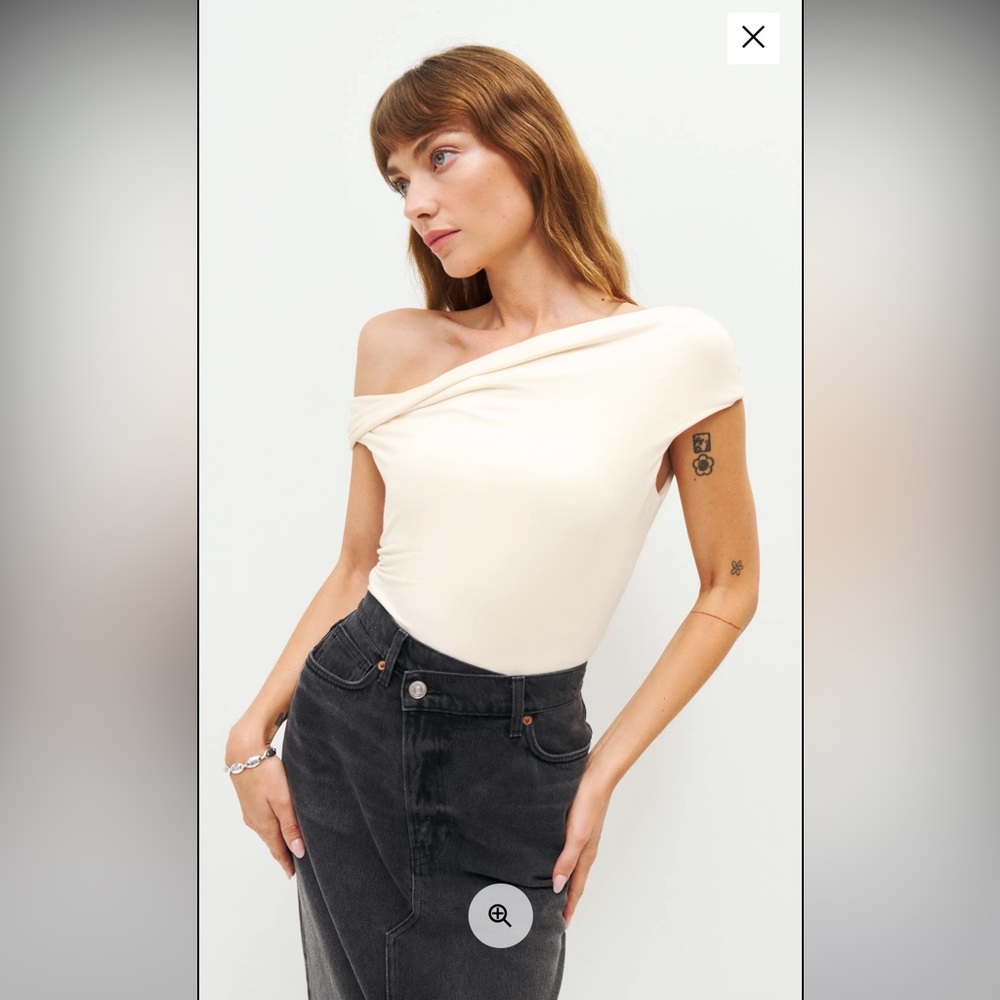 Reformation Cello Knit Top in Cream